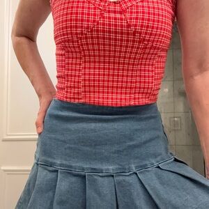 Forever 21 Blue Pleated Skirt